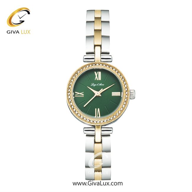 ساعت مچی اورجینال زنانه LdA طلایی | طلایی-نقره ای| سبز یشمی تیره| کد رفرنس 2490